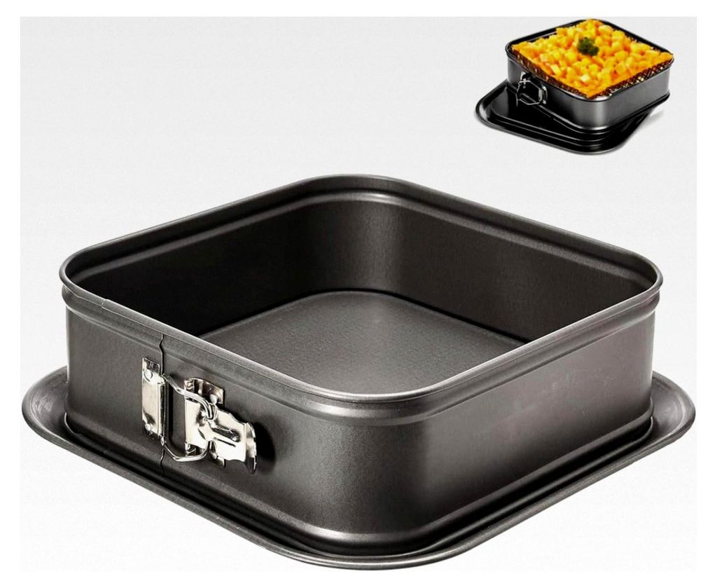 Rechteckige Backform, große Springform für Käsekuchen und Tiramisu mit abnehmbarem Boden, auslaufsichere Antihaft-Backform (24 x 24 cm)