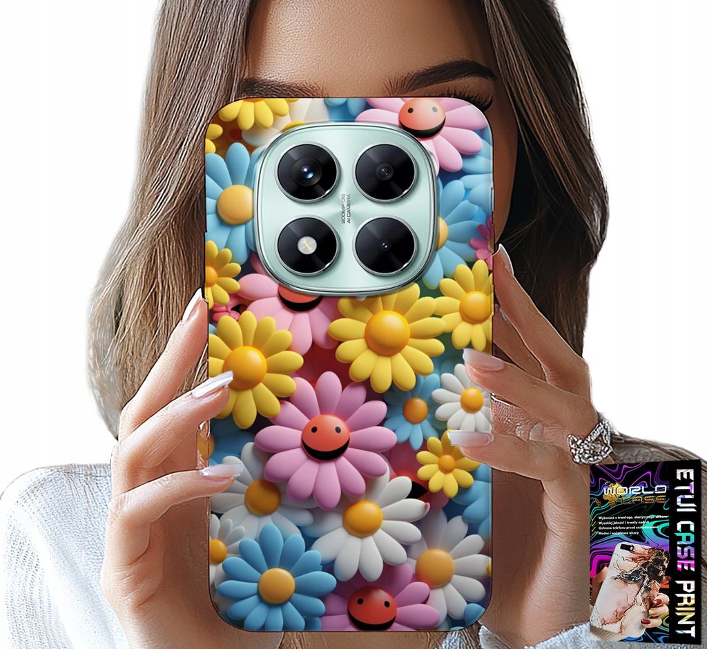 Etui Für Xiaomi Note 14 Pro 5G - Bunte Blumen, Gänseblümchen Etui