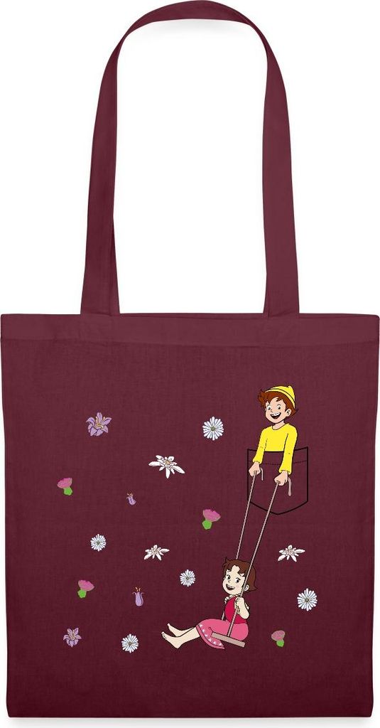 Spreadshirt Heidi Schaukelt Mit Peter Brusttasche Stoffbeutel, One size, Burgunderrot
