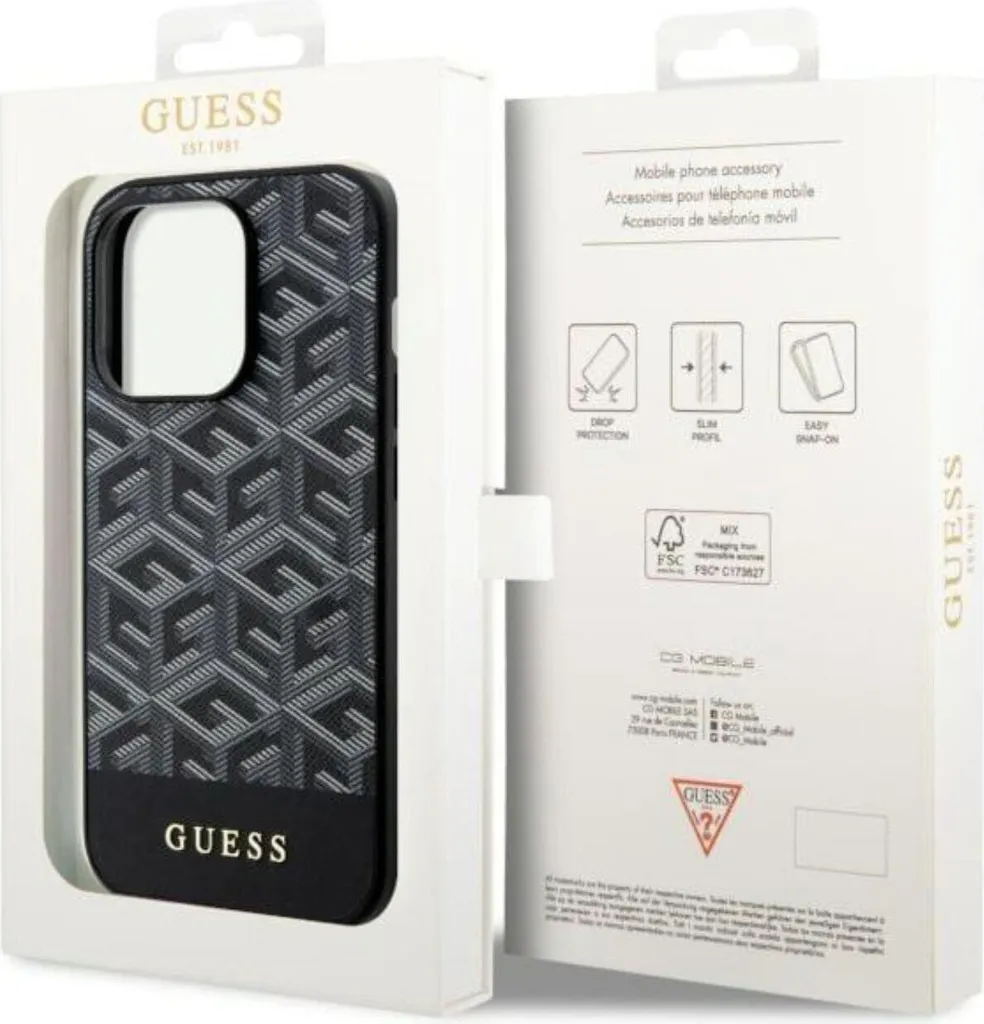 Custodia iPhone 14 Pro Guess G Cube Nera - Accessorio MagSafe Chic - 8