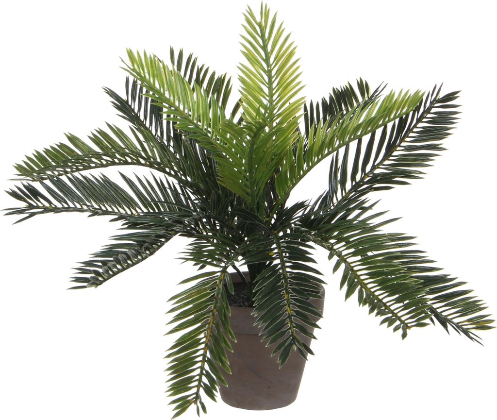 Slídové dekorace Umělá rostlina palma cycas v květináči - Obrázek produktu 