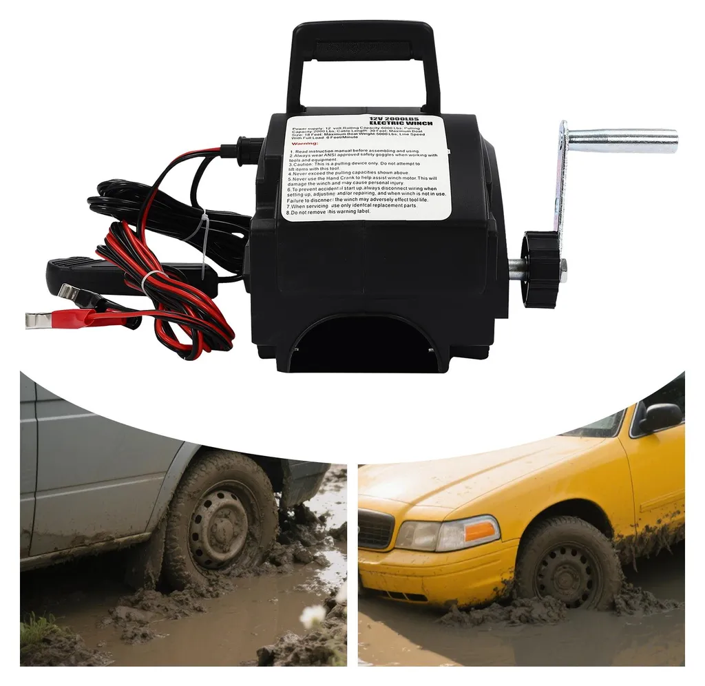 Treuil électrique 6000 lbs noir : ne restez plus jamais bloqué en 4x4 - 2