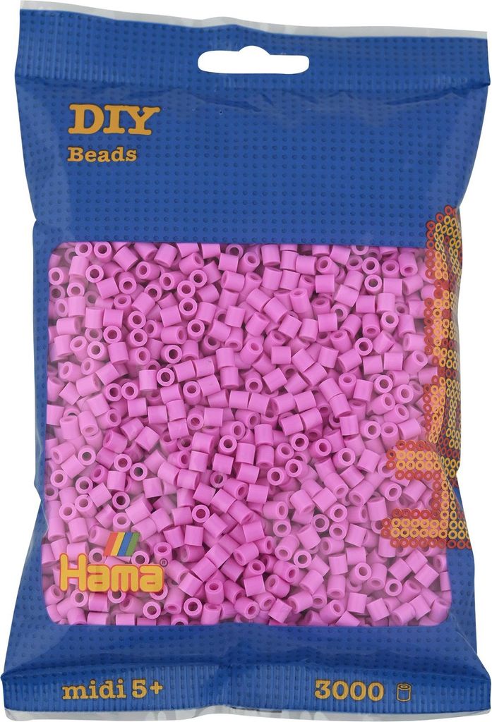 Hama Beutel mit 3000 Midi-Bügelperlen pastellpink Produktbild 