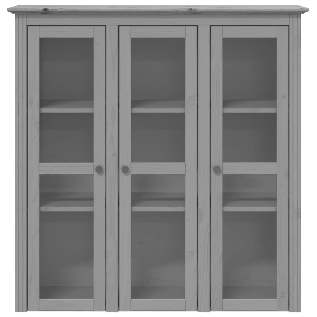 vidaXL Armoire vitrine avec portes vitrées BODO Gris Pin Image du produit 