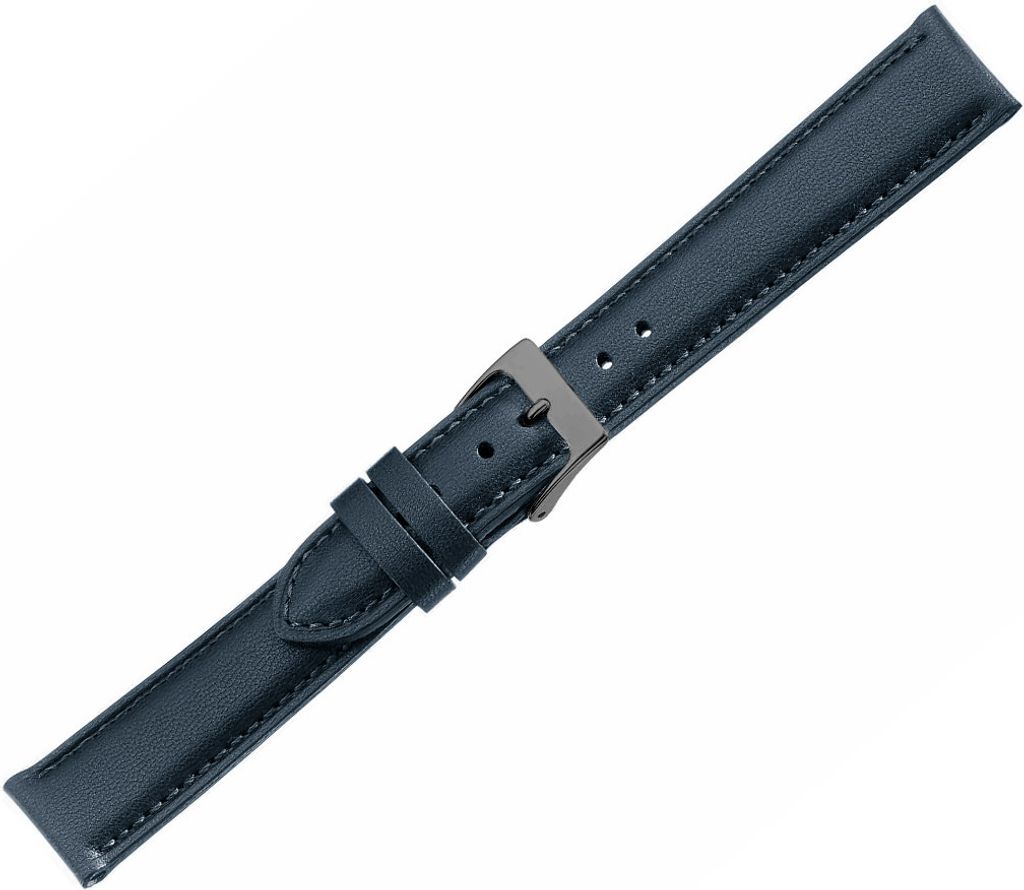 Herzog Italo-Vegan > Uhrenarmband blau > recycelter Kunststoff , Stegbreite:20mm, Schließe:Schwarz