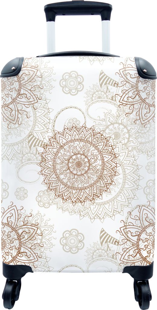 MuchoWow MuchoWow Koffer Handgepäck Trolley Rollkoffer Kleine Reisekoffer mit 4 Rollen - Mandala - Asien - Muster - Zen - Cabin Size < 55x40x2...