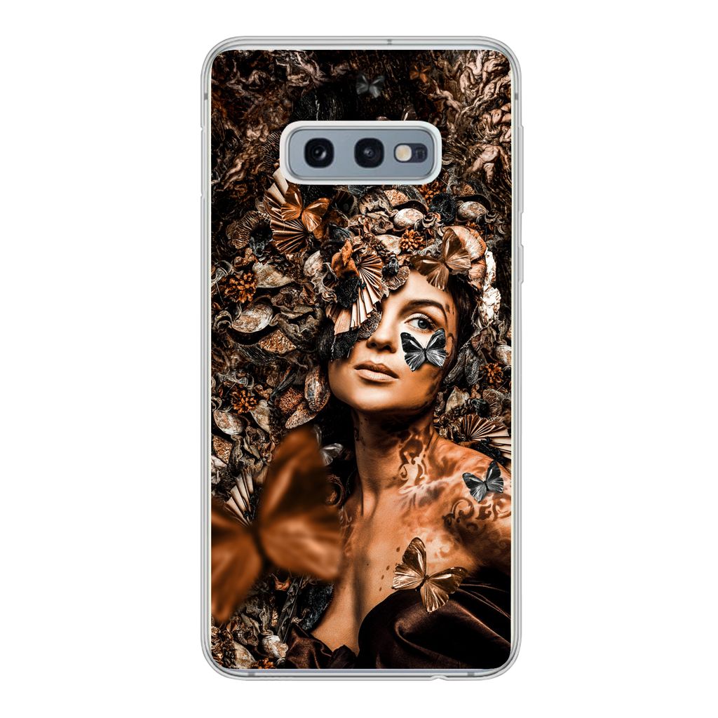 MuchoWow Handyhülle Schutzhülle Hülle für Samsung Galaxy S10e Luxus - Frau - Collage Silikon Softcase Handy Hülle - Handy