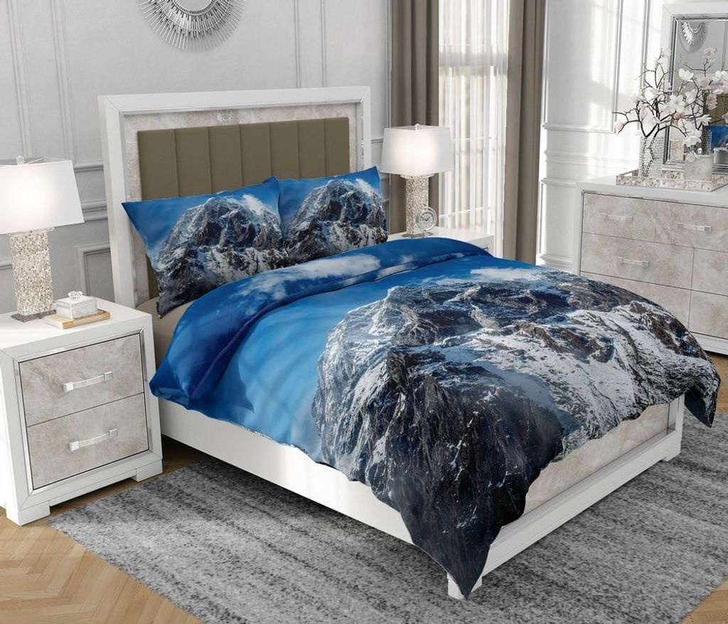 Bettwäsche 140x200 cm + 2x70x80 cm, 3-teilig, 100% Baumwolle, Satin, Reißverschluss, Bunt - SOVIO | So.0276