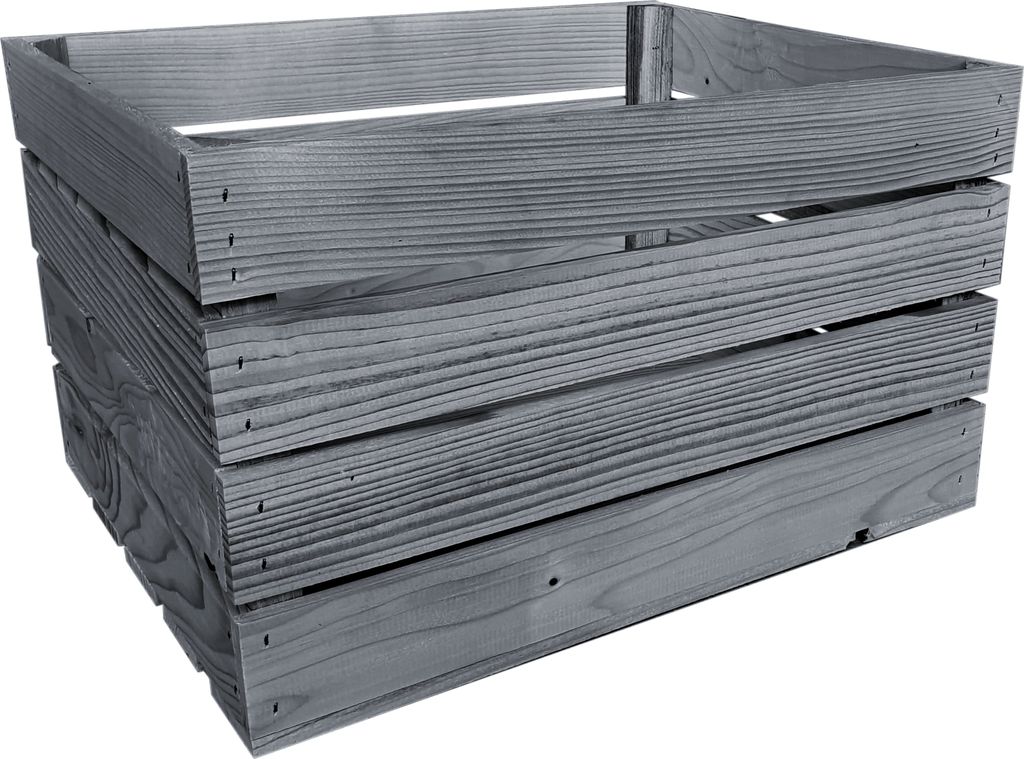 A wooden crate is shown against a white background.