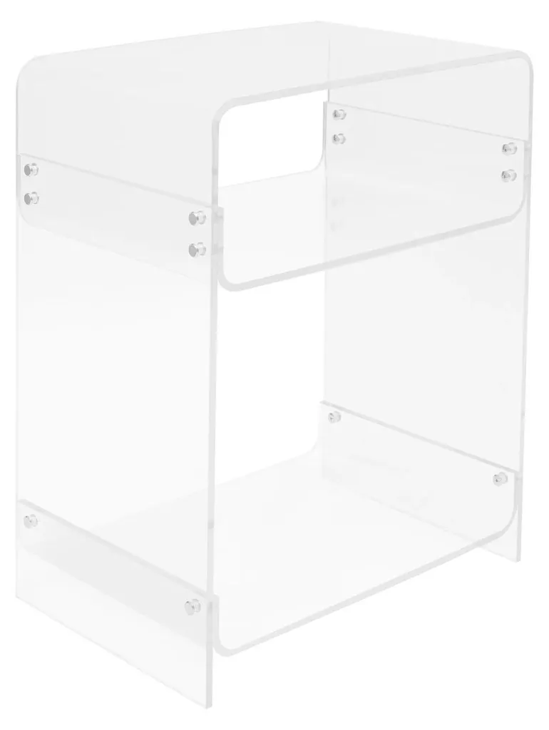 Table basse en acrylique rectangulaire - 3 niveaux de rangement 8mm