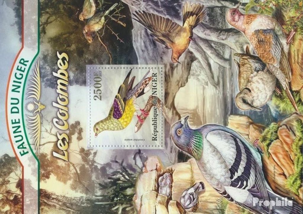 Briefmarken Niger 2013 Mi Block 151 (kompl. Ausg.) postfrisch Tauben (Colombar waalia)