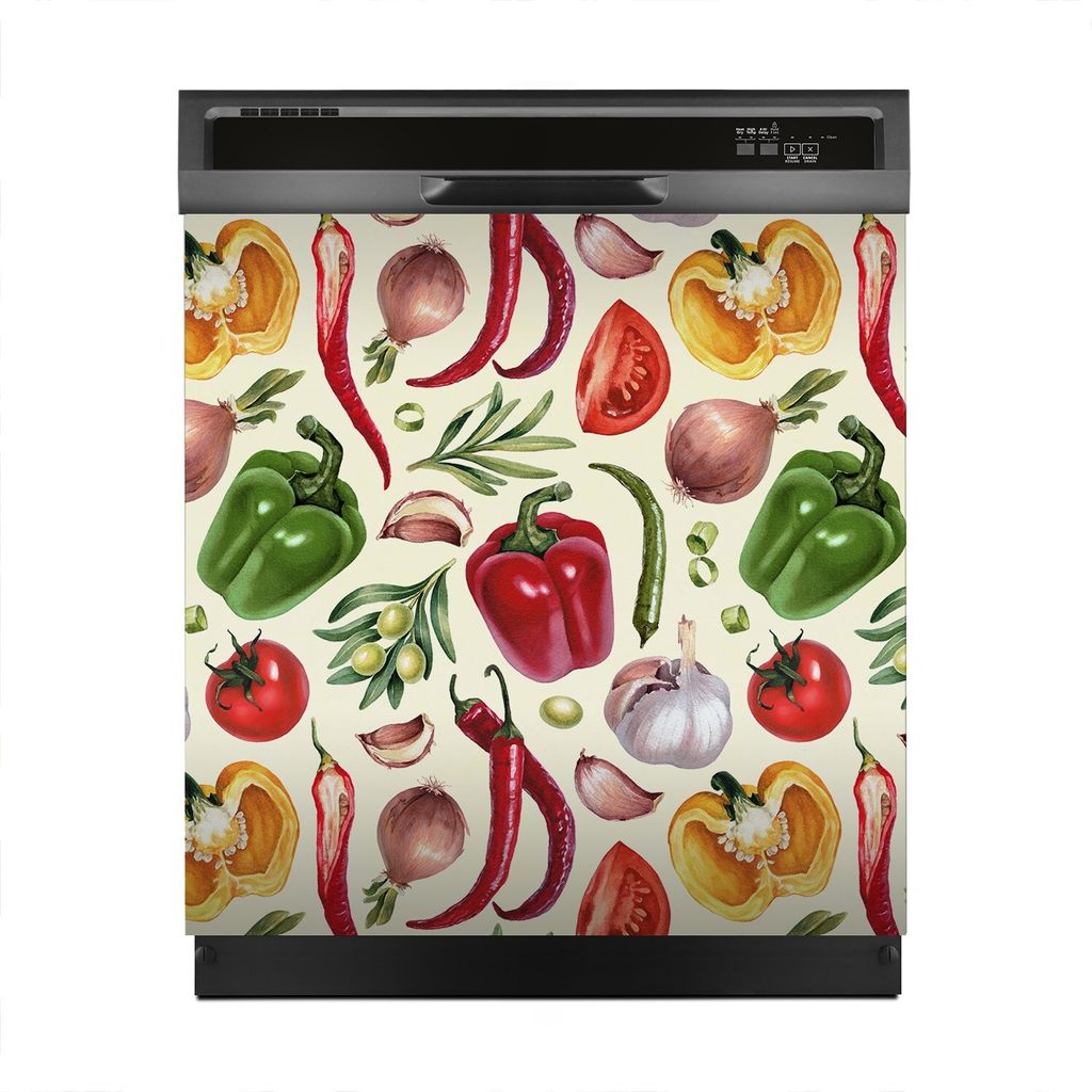 Magnete Dekorative 60x60 cm Küche Magnetmatte Spülmaschine - Illustrationen von Gemüse
