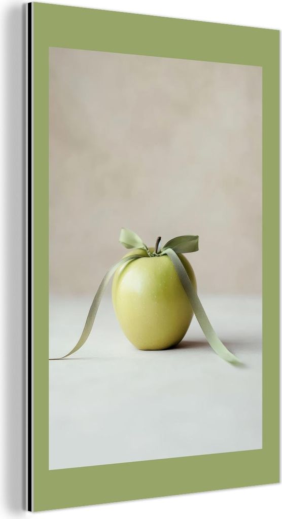 MuchoWow Wanddekoration Metall Metallbild Wandkunst 40x60 cm Grün - Apfel - Fliege MuchoWow Aluminium Gemälde - Wanddekoration aus Aluminium
