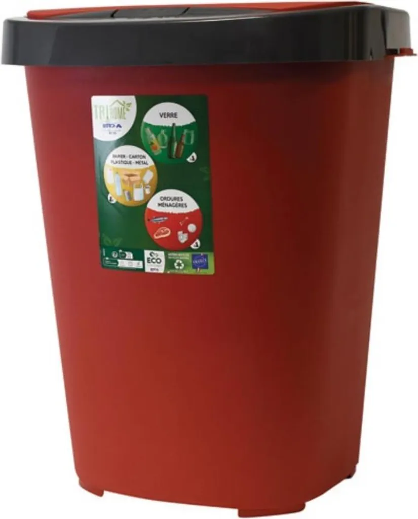Fini le Désordre : Poubelle Tri Sélectif EDA 40L Tri-home Compacte et Chic