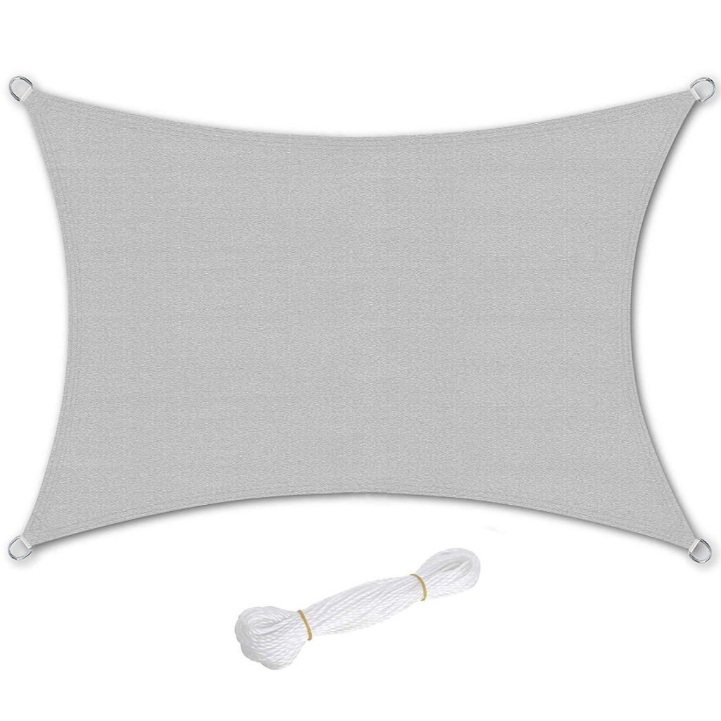 SONGMICS 3 x 4 m Sonnensegel, Sonnenschutz aus reißfestem HDPE Kunststoff, wetterbeständiger UV-Schutz, hält 85% Sonnenstrahlen ab, Garten, Balk...