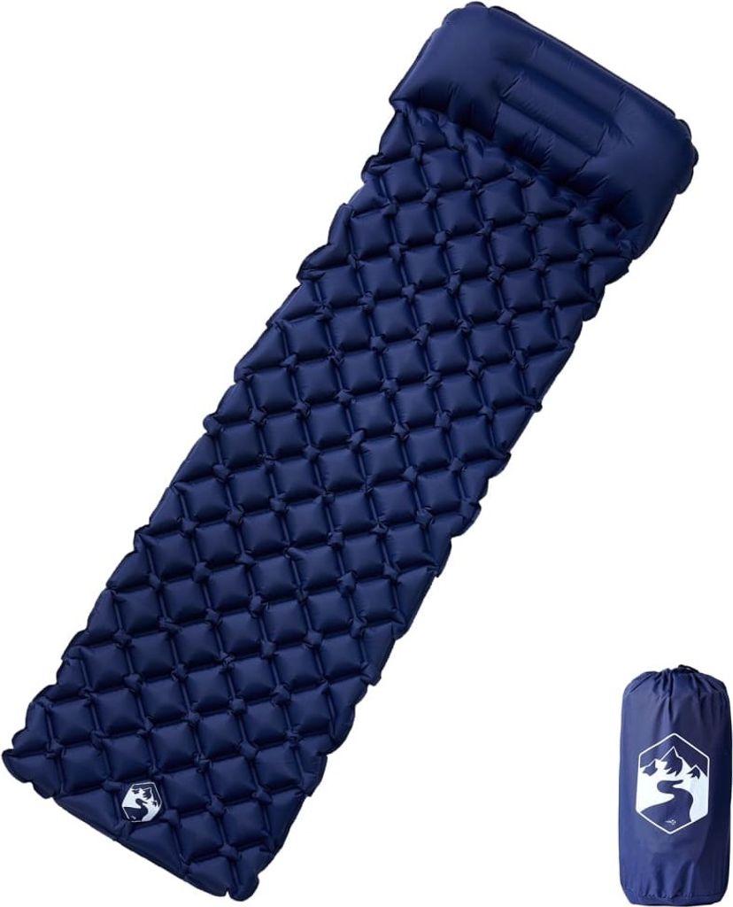 Aufblasbare Isomatte mit Kissen Marineblau