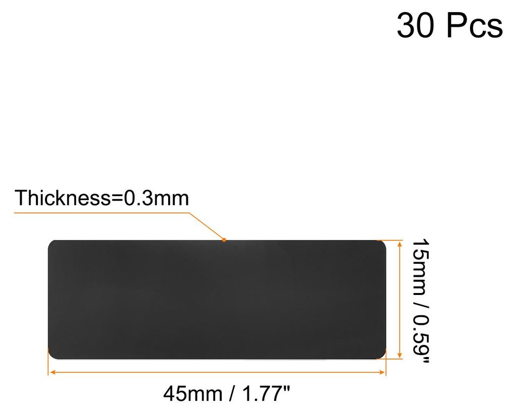 30 Stš¹ck Leere Metall Karten 45x15x0.3mm, Schwarz Metallkarte Aluminium Platte, DIY Lasergravur Rohlinge Tag fš¹r Klingelschild Visitenkarten ...