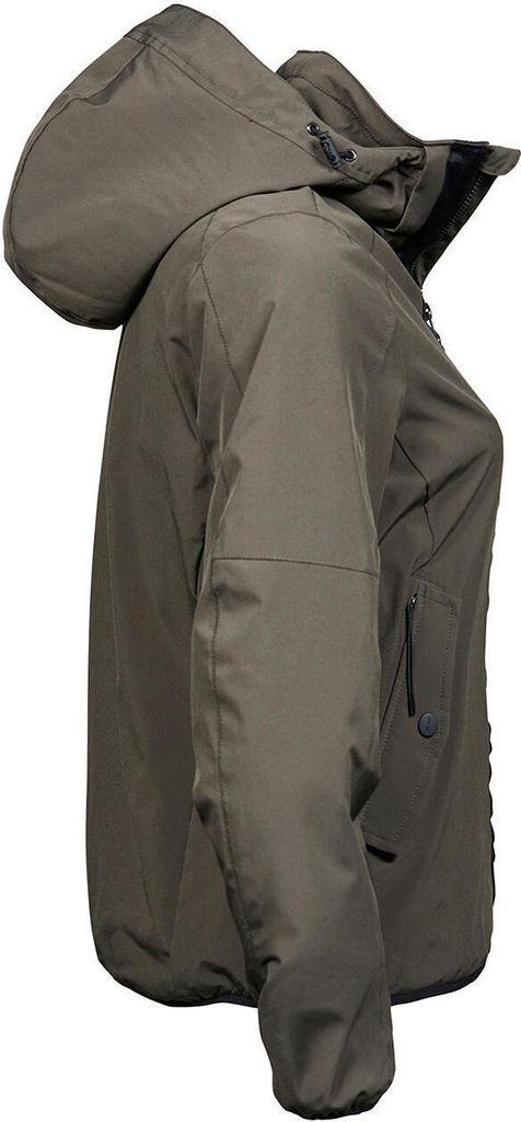 TEE JAYS Damen Jacke Übergangsjacke Windbreaker Kapuze Outdoor Winter, Größe:2XL, Farbe:Schwarz