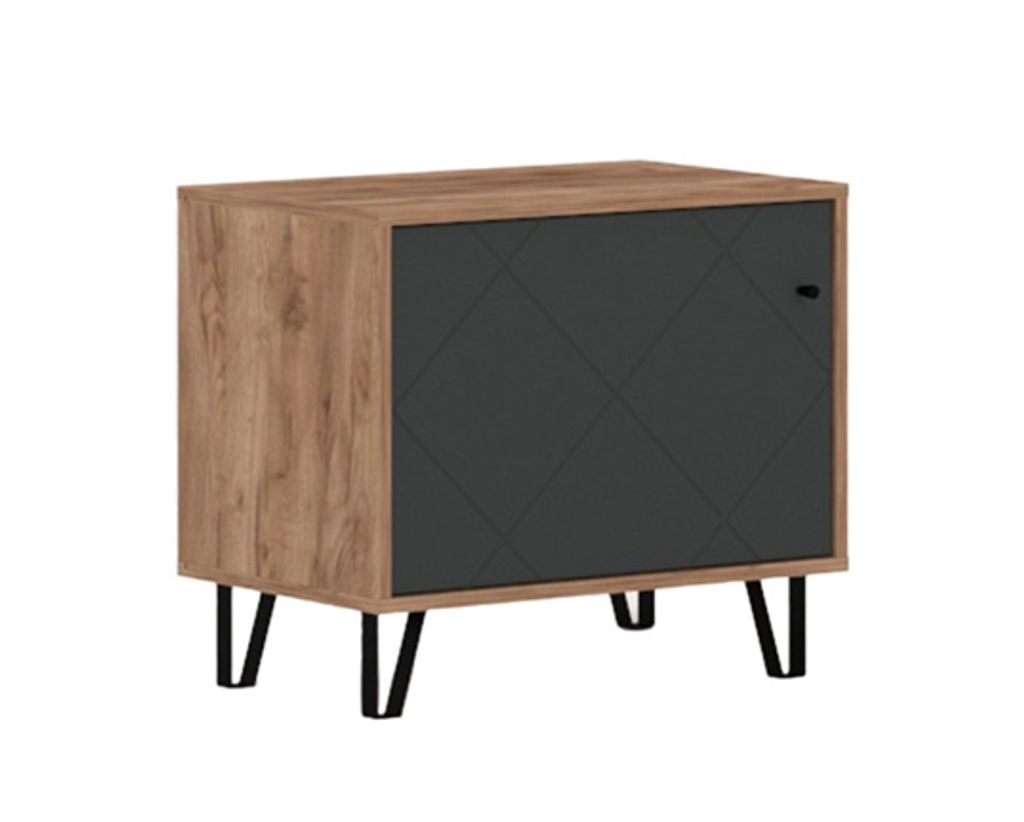 "Bilbao“ Schuhschrank für den Flur in Craft Tobaco / Graphit 63,4 cm x 40 cm x 55,5 cm