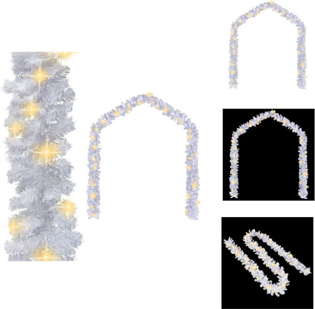 vidaXL Weihnachtsgirlande mit LED-Lichtern 20 m Weiß - Weihnachtsbeleuchtung
