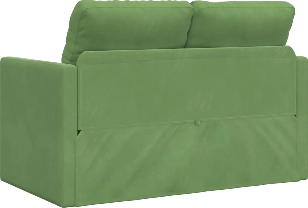 Lit d'appoint confortable et canapé velours vert clair gain de place