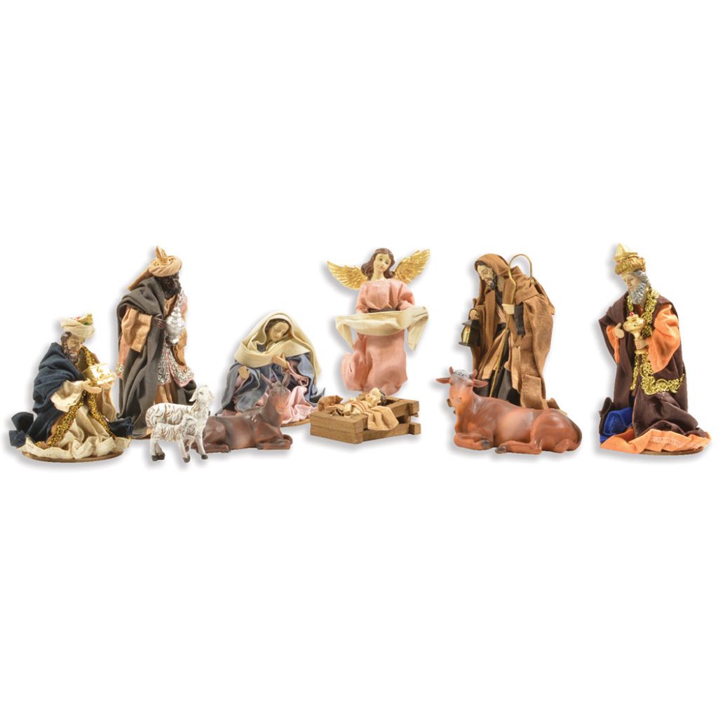 Krippenfiguren Ankleidekrippe Set 10-tlg. 6,5-16 cm | 78081 - Weihnachtskrippe