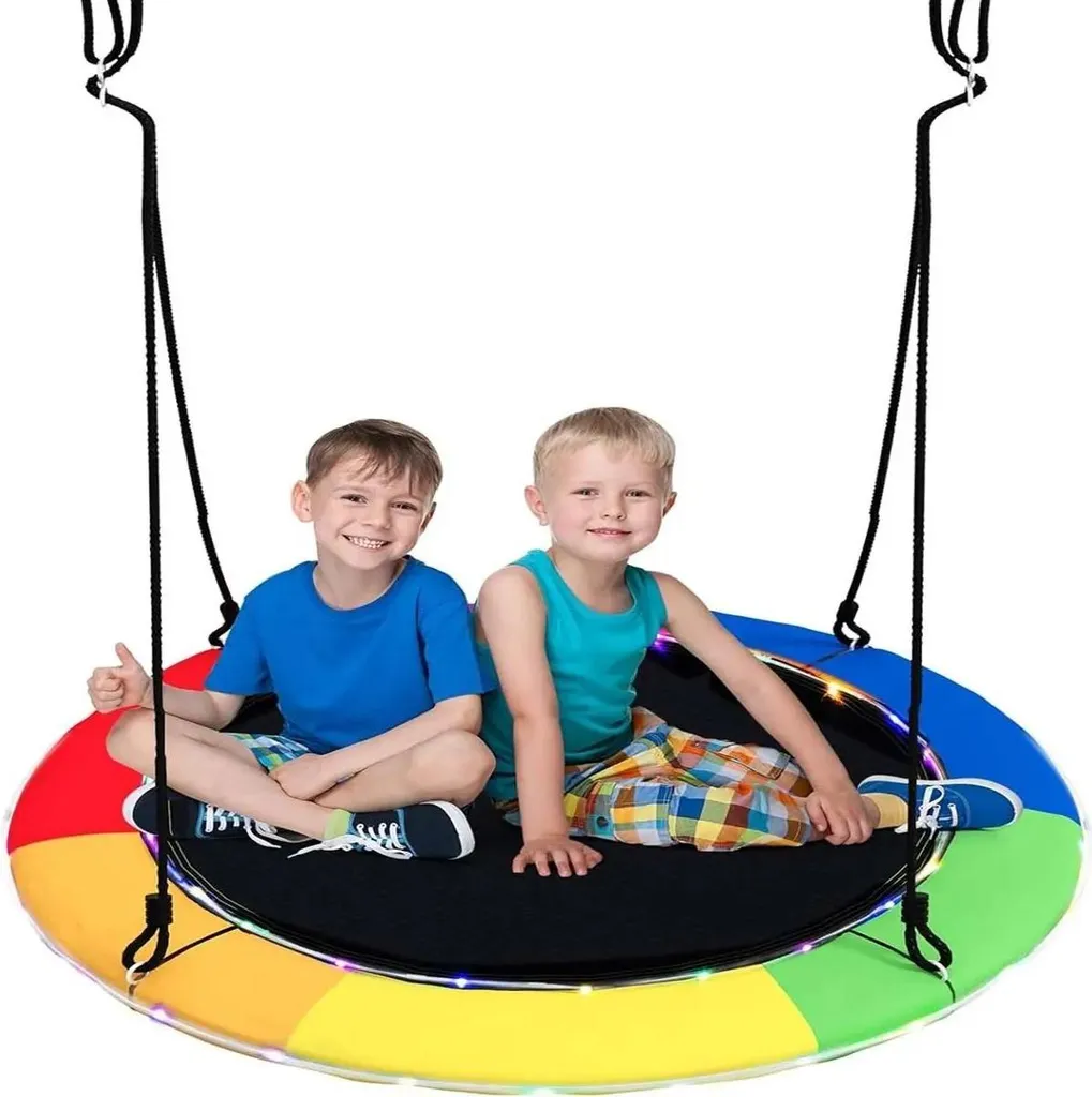 Altalena Magica a Nido LED Multicolore | 300kg Gioco e Relax Esterni