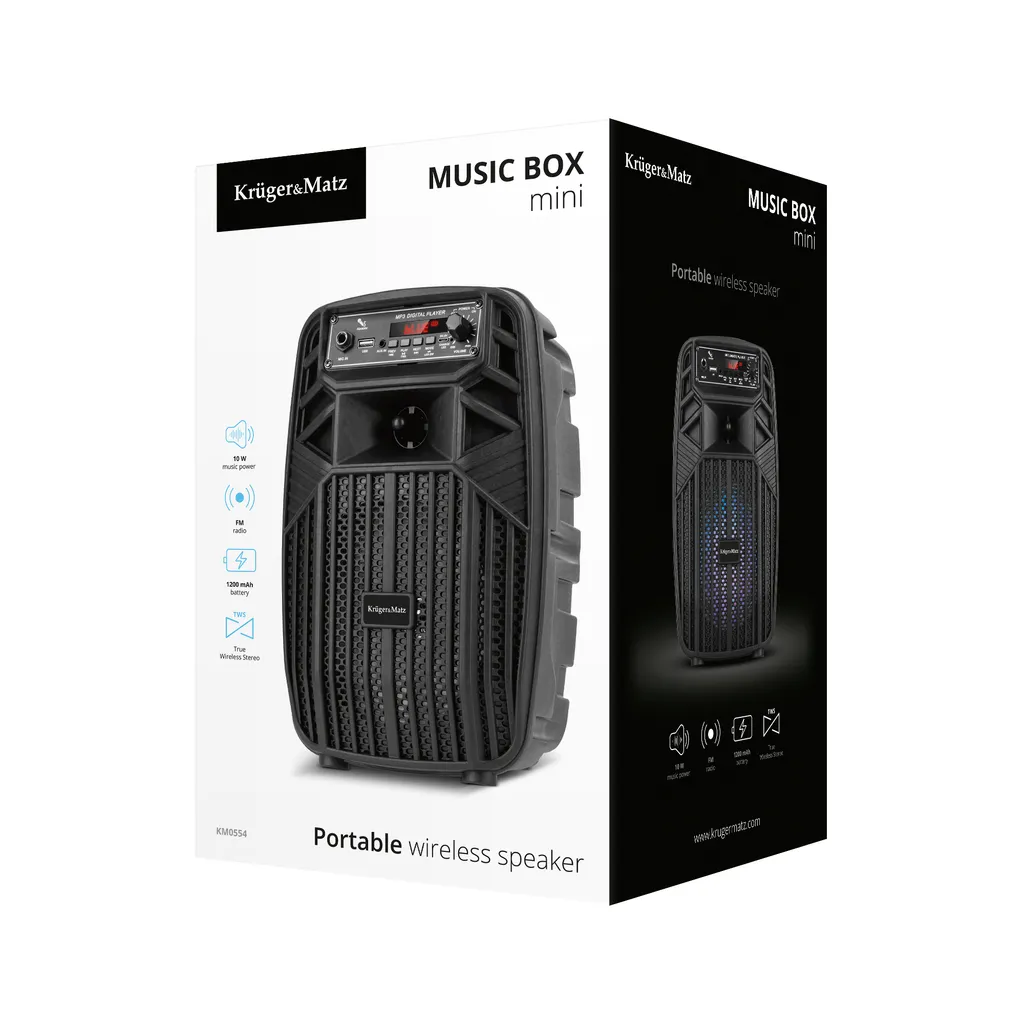 Enceinte Bluetooth Kruger&Matz Music Box Mini - Haut-parleur portable - 12