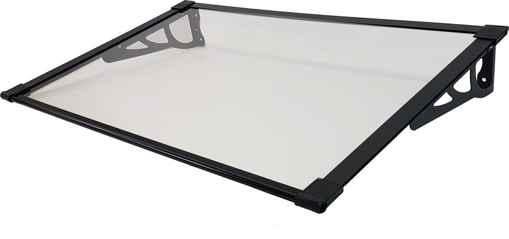 Vordach 120 x 80 cm schwarz Haustürdach Haustür Pultvordach Produktbild 