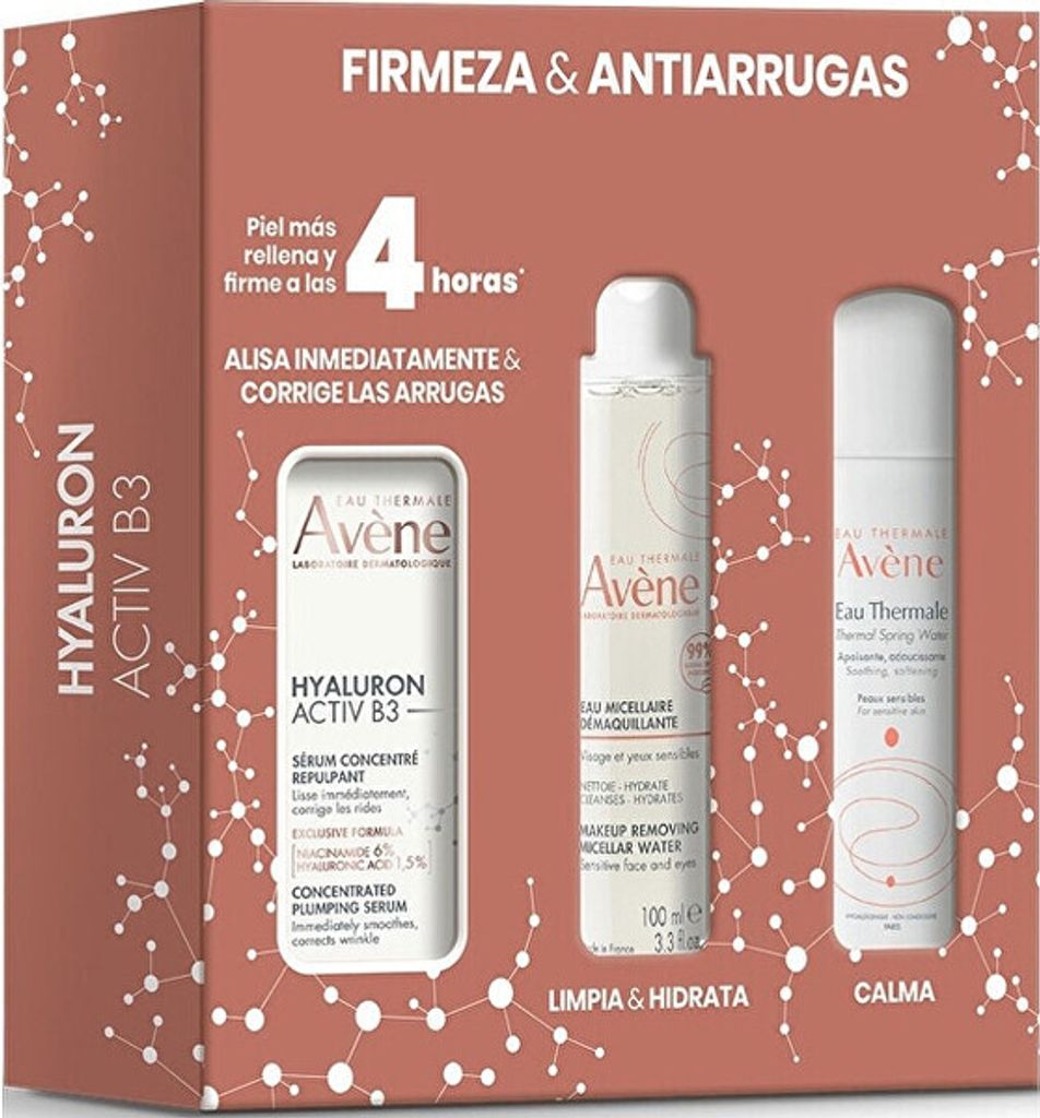 AvÈne HYALURON ACTIV B3 SERUM + MICELAR + AGUA TERMAL LOTE 3 pz