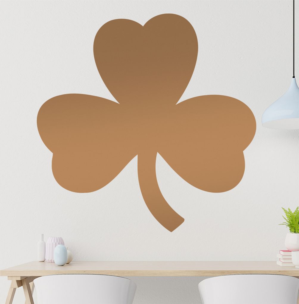 dreiblättriges Kleeblatt Wandtattoo in 6 Größen - Wandaufkleber Wall Sticker - Dekoration, Küche, Wohnzimmer, Schlafzimmer, Badezimmer