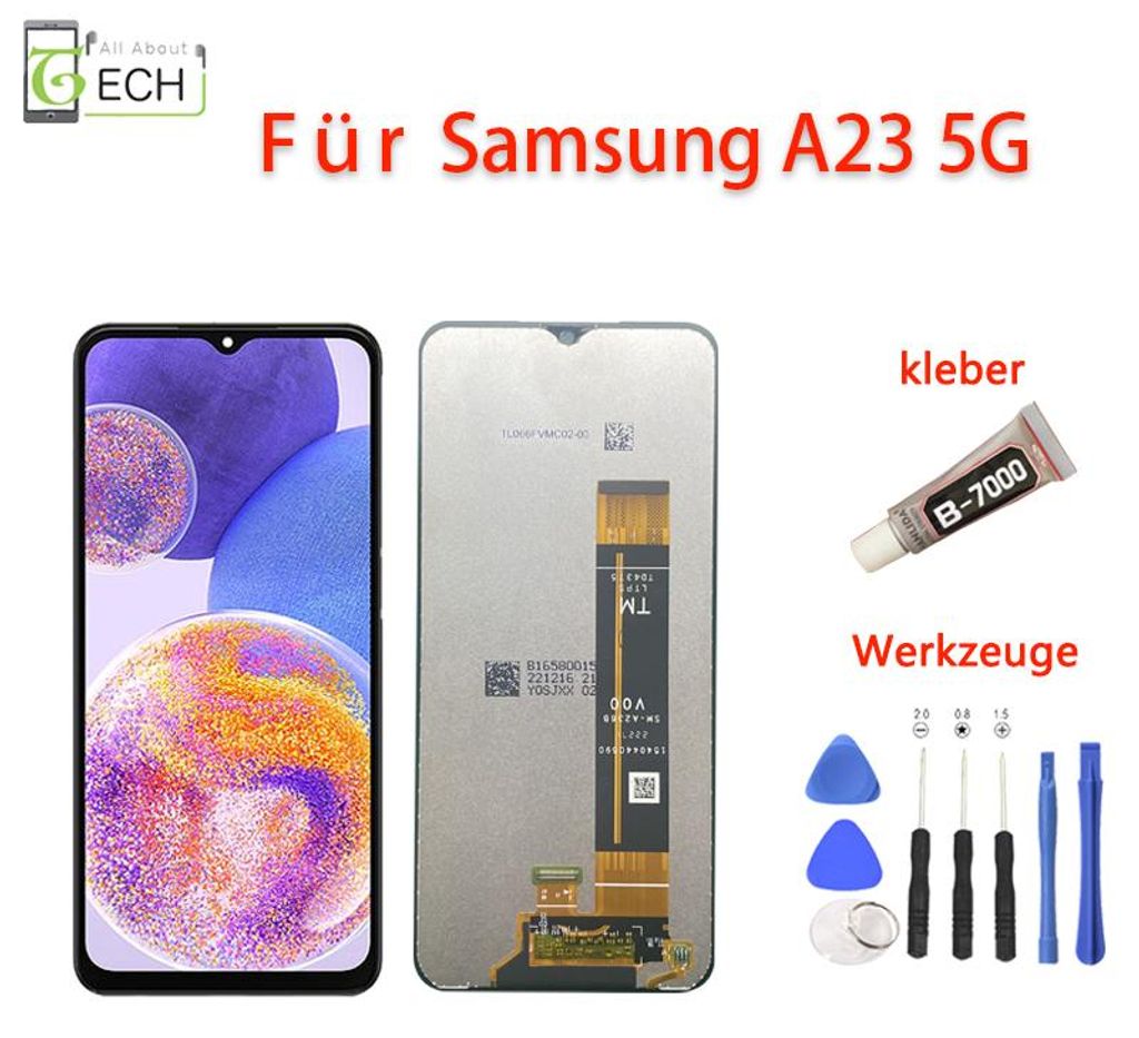 Für Samsung Galaxy A23 5G A236 2022 LCD Display Touch Screen Bildschirm Ersat...