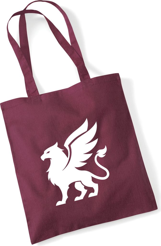 Huuraa Jutebeutel Greif Silhouette 10 Liter Burgundy Baumwolle Tasche Geschenkidee