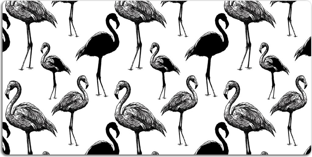 Schreibtischmatte Tischunterlage 90x45 cm Mauspad - Retro-Stil von Flamingos