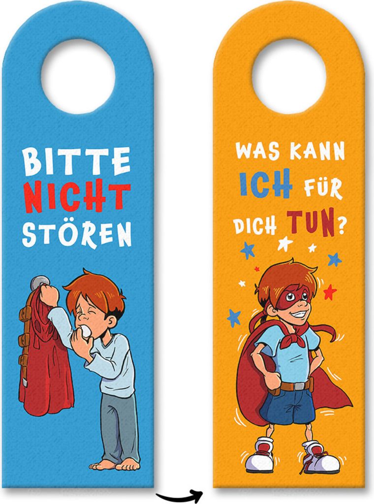 Türhänger 10er Set Superheldenmotiv - Bitte nicht stören oder Was kann ich für