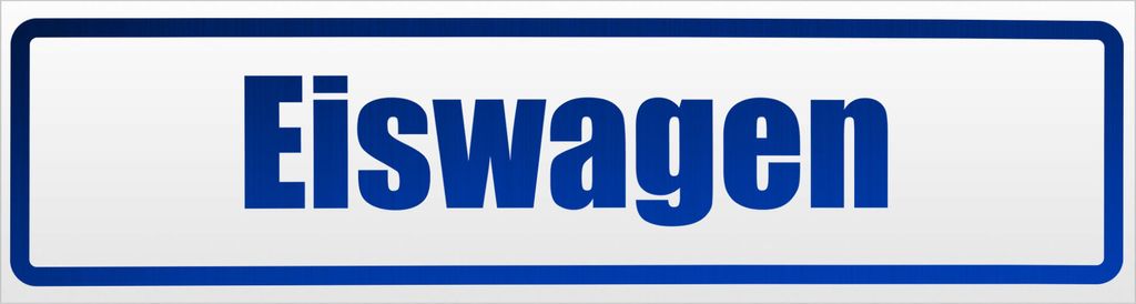 Kiwistar Eiswagen Magnetschild Schild magnetisch - 45cm Blau - reflektierend - Magnetfolie für Auto PKW Kfz