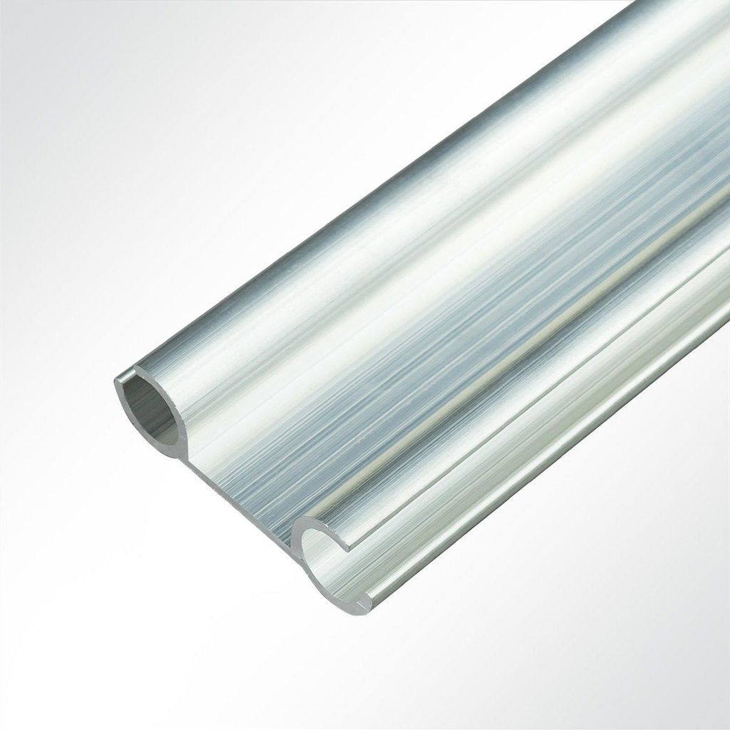 Lysel Doppelkederschiene Aluminium 45° pressblank für 5,5-8mm Keder L: 2m
