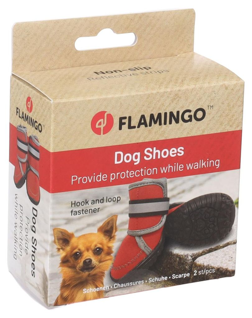 Flamingo Hundeschuhe Kajan rot - 2 Stück, Größe: XXS