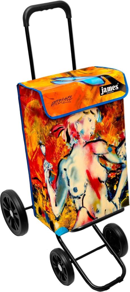 James Einkaufstrolley - ATTERSEE - stabiler Einkaufswagen mit individuellem Design - einfarbig: orange in Ausführung: Quattro-4Raeder