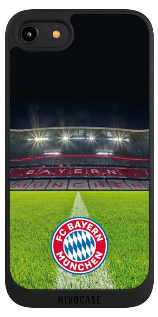 NIVOCASE Handyhülle für Apple iPhone 7 Hülle NIVOpure Case Schwarz FC Bayern München FCB Stadion