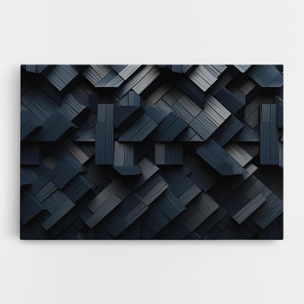 ARTHUB Leinwandbild 40x60 cm, Dark Blue Wall | Wohnzimmerdekoration, Hängende Bilder, Wanddekoration, Heimdekoration, Abstrakte, Optische Täusc...