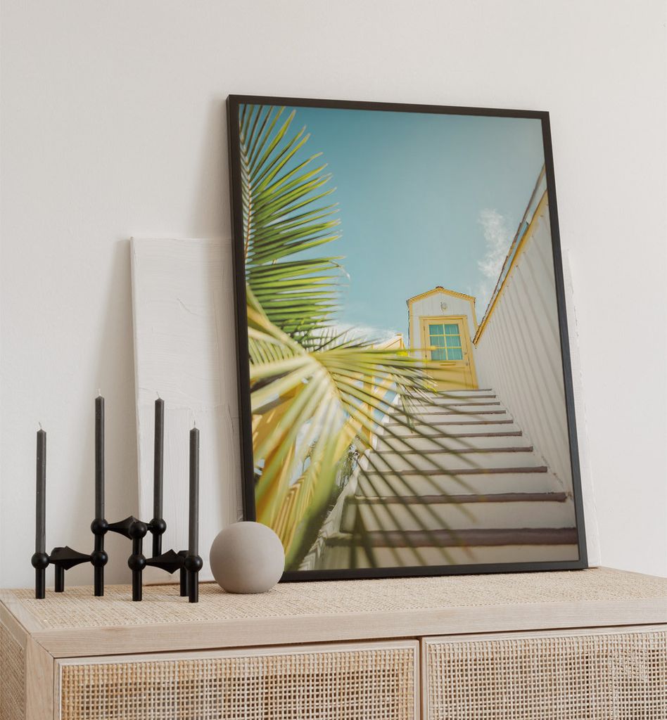 Poster Aufstieg, groesse_poster:40x50 cm, groesse_rahmen:weiß Passepartout 50x70 cm