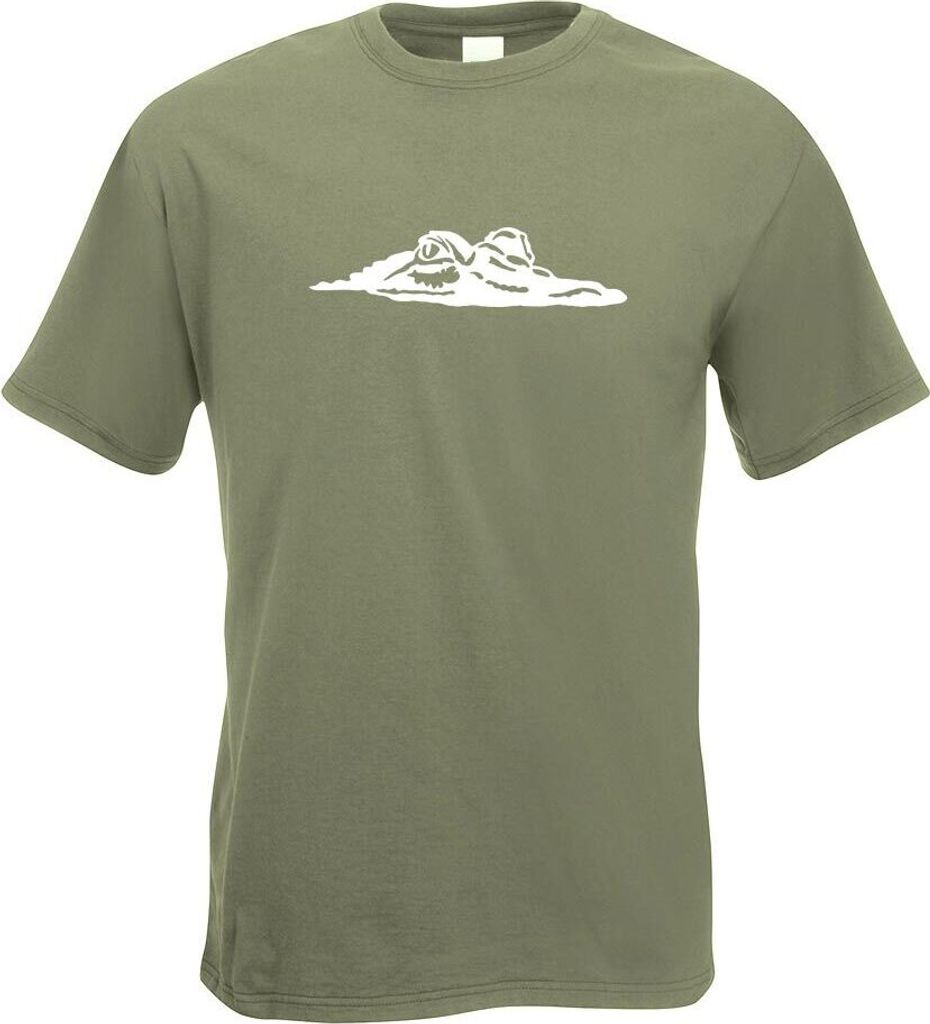 Kiwistar - T-Shirt - Olive - Krokodil Nr. 2 Alligatoren Kaimane Herren Funshirt Bedruckt Design Sprüche Spruch Motive - mit Motiv Bedruckt - Funsh...