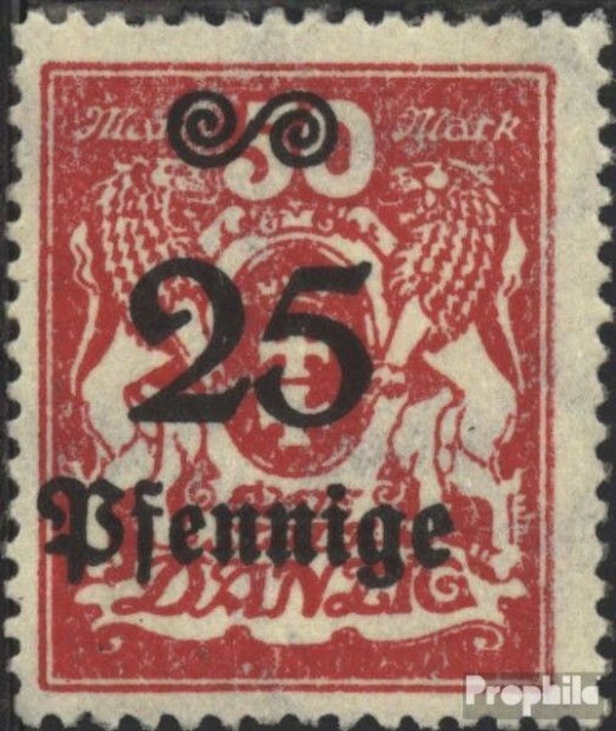 Briefmarken Danzig 1923 Mi 184 postfrisch Aushilfsausgabe