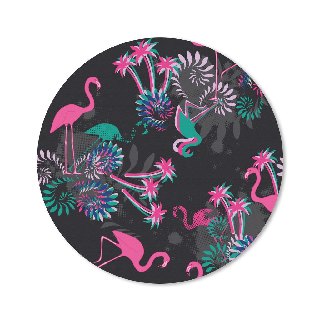 MuchoWow Mauspad Mousepad Flamingo - Muster - Rosa - Dschungel 30x30 cm - Mousepads - Maus Mat - Pad - Mausunterlage - Tischunterlage - Schreibti...