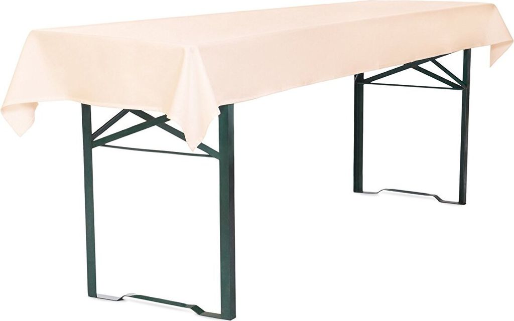 TexDeko Tischdecke für Bierzeltgarnitur 100x250cm, waschbar (Creme)
