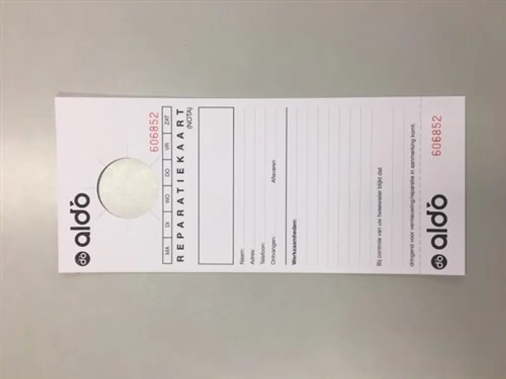 Aldo Reparaturkarten - Lot de 250 Fiches de Réparation pour Ateliers