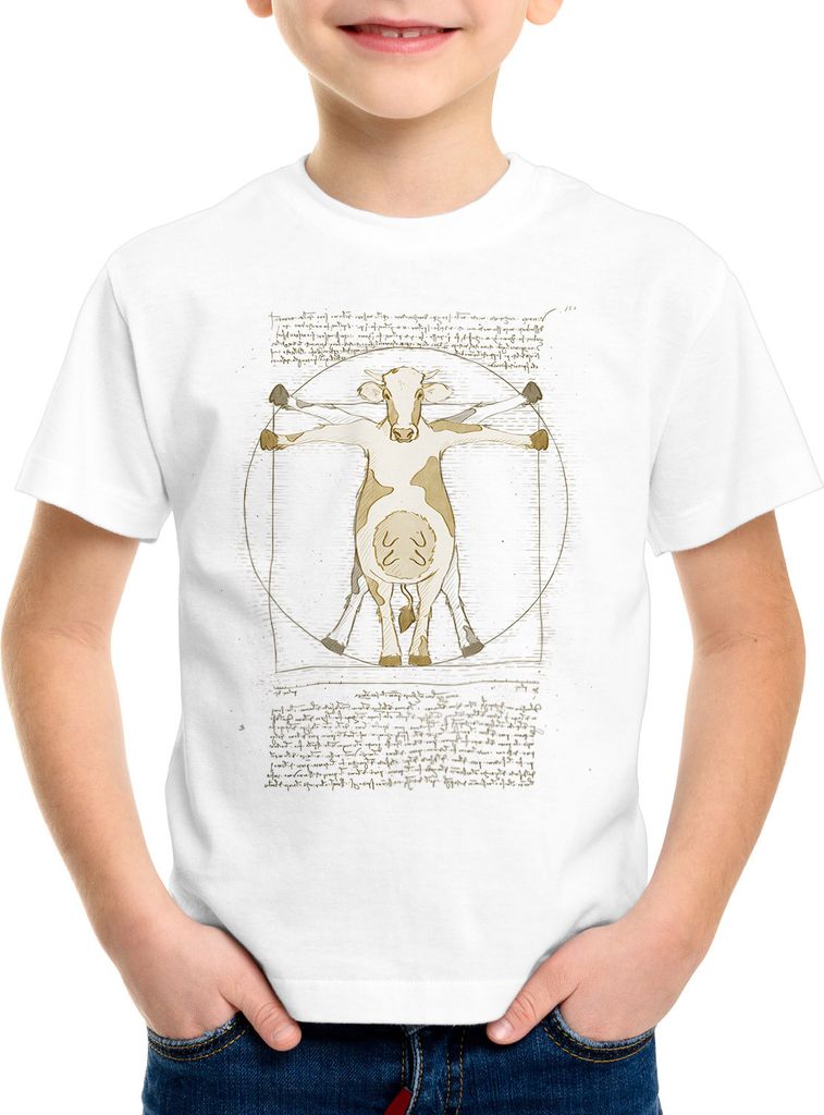 style3 Vitruvianische Kuh Kinder T-Shirt rind bauernhof vinci mensch