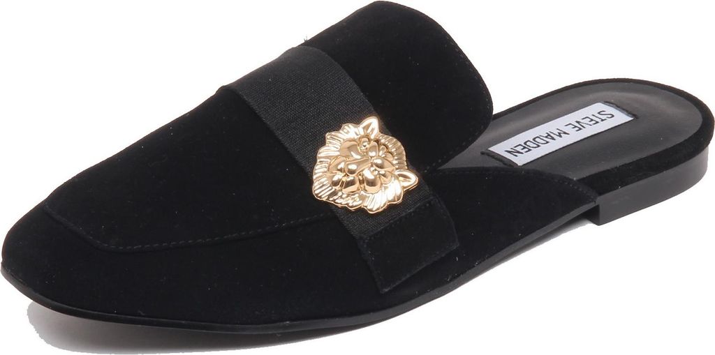 F6842 sabot donna schwarz STEVE MADDEN KARISMA scarpe Wildleder Schuh loafer Frau