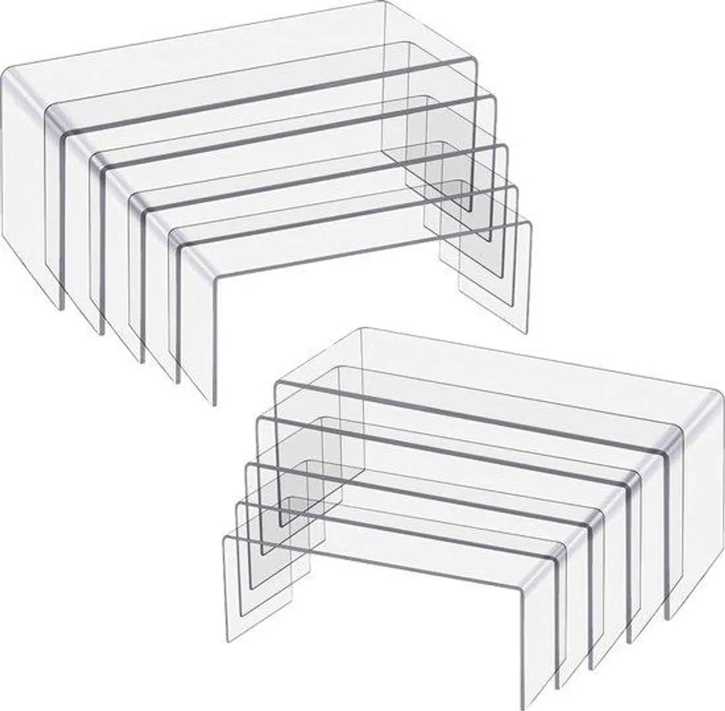 Présentoir bijoux vitrine pour mise en valeur, 5 supports transparents